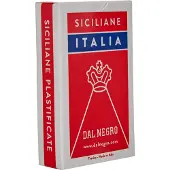 Dal Negro Spelkaarten, Siciliaans model, 82 mm, karton, rood, 40 stuks