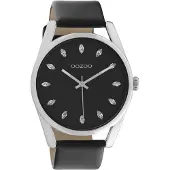 Oozoo Timepieces Horloge Zwart/Zilver | C10818