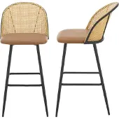 En.casa Barkruk set van 2 Gausdal 102x44x63 cm bruin en zwart