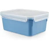 EMSA CLIP & CLOSE Kleurrijke vershoudbox 2,2 liter (blauw/transparant, rechthoekig, met deksel)
