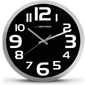 Esperanza EHC013K Wall Clock - Zurich - Black Quartz clock Oval Black, White