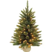 Triumph tree verlichte kerstboom met burlap Forest frosted (h60xø46 cm)