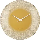 Nextime Deep 50 – Grote Wandklok – 50 cm – Koepelvormig Glas – Geel – Stil