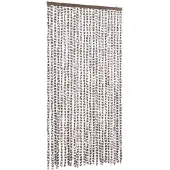 vidaXL Vliegengordijn 100x200 cm chenille taupe en wit
