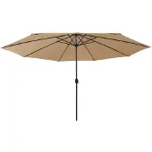 Syfax Parasol met LED-verlichting 400 cm taupe