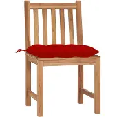 vidaXL Tuinstoelen 4 st met kussens massief teakhout