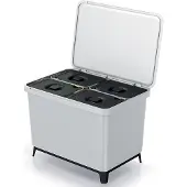 Prosperplast - Keden SYSTEMA afvalbak - 4x10L - Wit