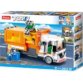 Sluban Town Vuilniswagen bouwspeelgoed kinderen vanaf 6 jaar – Constructiespeelgoed bouwdoos met 326 bouwstenen – M38-B1066