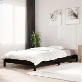 Prolenta Maison Exclusive - Stapelbed, zwart, 90x200 cm, massief grenenhout