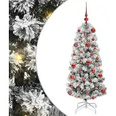 Syfax Kunstmatige Inklapbare Kerstboom Groen en Wit 120 cm