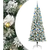 Syfax Kunstmatige Inklapbare Kerstboom Groen en Wit 210 cm