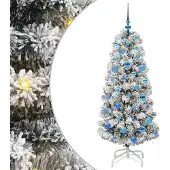 Syfax Kunstmatige Inklapbare Kerstboom Groen en Wit 150 cm