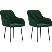 Syfax Eetkamerstoelen 2 st fluweel donkergroen