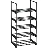 Songmics Schoenenrek met 5 niveaus, set van 2, zwart