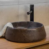 Sanisense waskom marmer Mokka Brown 41 cm