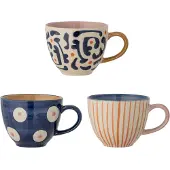 Bloomingville Eviaya kop 29 cl 3-delig Blauw-multi