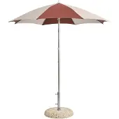 HAY Terrazza Octagon parasol Off-white-burgundy