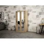 Minio Kledingkast, 100 cm, uitvoering POLE, Sonoma eikenhout