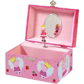 Creative Craft Group Peppa Pig sieradendoosje, juwelenkistje, muziekdoosje - met draaiende Peppa ballerina en spiegel - junior peuter en kleuterspeelgoed vanaf 3 jaar - cadeautip
