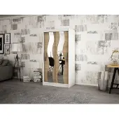Minio Garderobekast, 100 cm, SEWILLA, mat wit / Sonoma eikenhout
