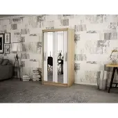 Minio Kledingkast, 100 cm, uitvoering: Sonoma eikenhout / mat wit