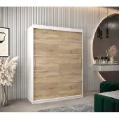 Minio Kledingkast 150 cm, model VERONA, kleur wit/sonoma
