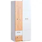Minio , garderobekast "LORETO 1", kleur: wit / eikenhout "Nash"