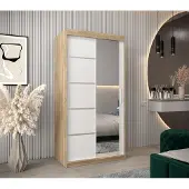 Minio Kledingkast 100 cm, model VERONA, kleur Sonoma/wit