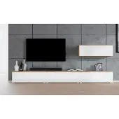 AX Living Wandmeubel Loriano IV, eikenhout Wotan/wit hoogglans, model 300