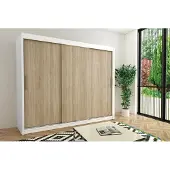 Minio Kledingkasten TOKYO, 250 cm, Wit / Sonoma