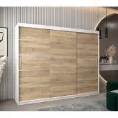 Minio Garderobekast 250 cm VERONA 1, wit / Sonoma