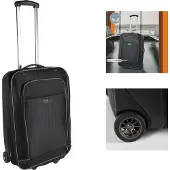 H4L Hybride trolley reiskoffer, zwarte koffer, 32 liter