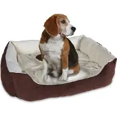 H4L Hondenbed bruin-beige, 72x58x18 cm. Hondenmand/hondenkussen