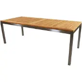 In And OutdoorMatch Tafel - 220x92 cm - RVS -gecertificeerd teakhout
