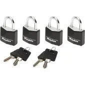 Masterlock O3mm - Hangsloten 20mm - Set van 4 - zwart (set van 4)