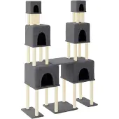 Syfax Kattenmeubel met sisal krabpalen 199 cm donkergrijs