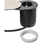Emuca meerstopcontact met glijders, verticaal, plat, 60, diameter 60mm, 1 stuk