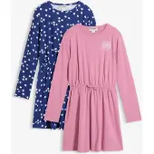 Bonprix Jersey jurk met elastisch biologisch katoen (set van 2) maat 164