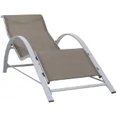 Syfax Ligbed textileen en aluminium taupe