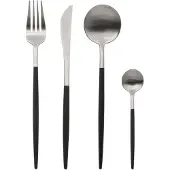 Secret De Gourmet 24 stuks bestekset IDA Black & Zilver - Roestvrij staal