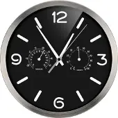 Bresser MyTime DCF Thermo-/Hygro-Wandklok 25cm zwart 8020315CM3000