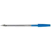 Q-CONNECT balpen, met dop, 0,7 mm, medium punt, blauw, doos van 20