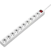 Hama 00137234, 10 stopcontacten, 230 V, 16 A, 3500 W, wit, kunststof