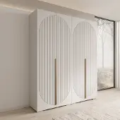 Meubella - Mayfair - Kledingkast 4-deurs - Wit - 200x47x237 cm