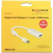 DeLOCK premium Mini DisplayPort naar HDMI adapter - DP 1.2 / HDMI 1.4 (4K 30Hz) / wit - 0,20 meter