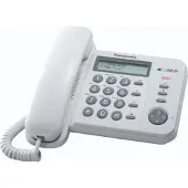 Panasonic KX-TS560EX1W, 50 contacten, LCD-scherm, werkt op AA-batterijen, 588 gram, 190 x 95 x 196 mm
