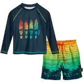 Playshoes UV-bescherming 'Surf' marine / groen / lichtgroen / oranje