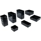 Bgs Accessoires voor gereedschapskoffers, Plastic opbergvakken voor werkplaatswagen 17 stuks.
