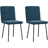 vidaXL Eetkamerstoelen 2 st fluweel blauw