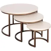 Starfurn Salontafel Madison - Rond Zand Hout - 70x70x45cm